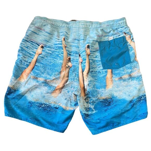 MENS NEFF Blue Printed Elastic Waist Lightweight Loose Fit Board Short XL - Picture 3 of 8